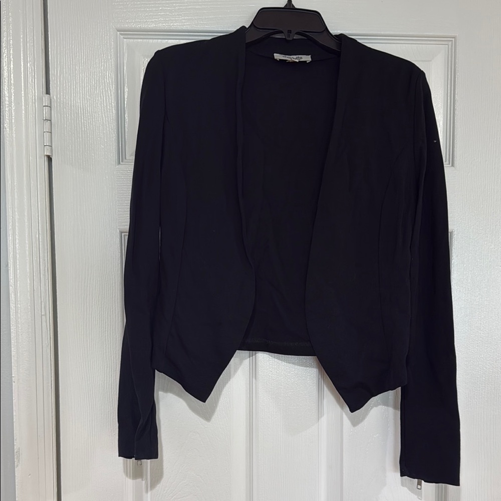 Black Open Front Blazer